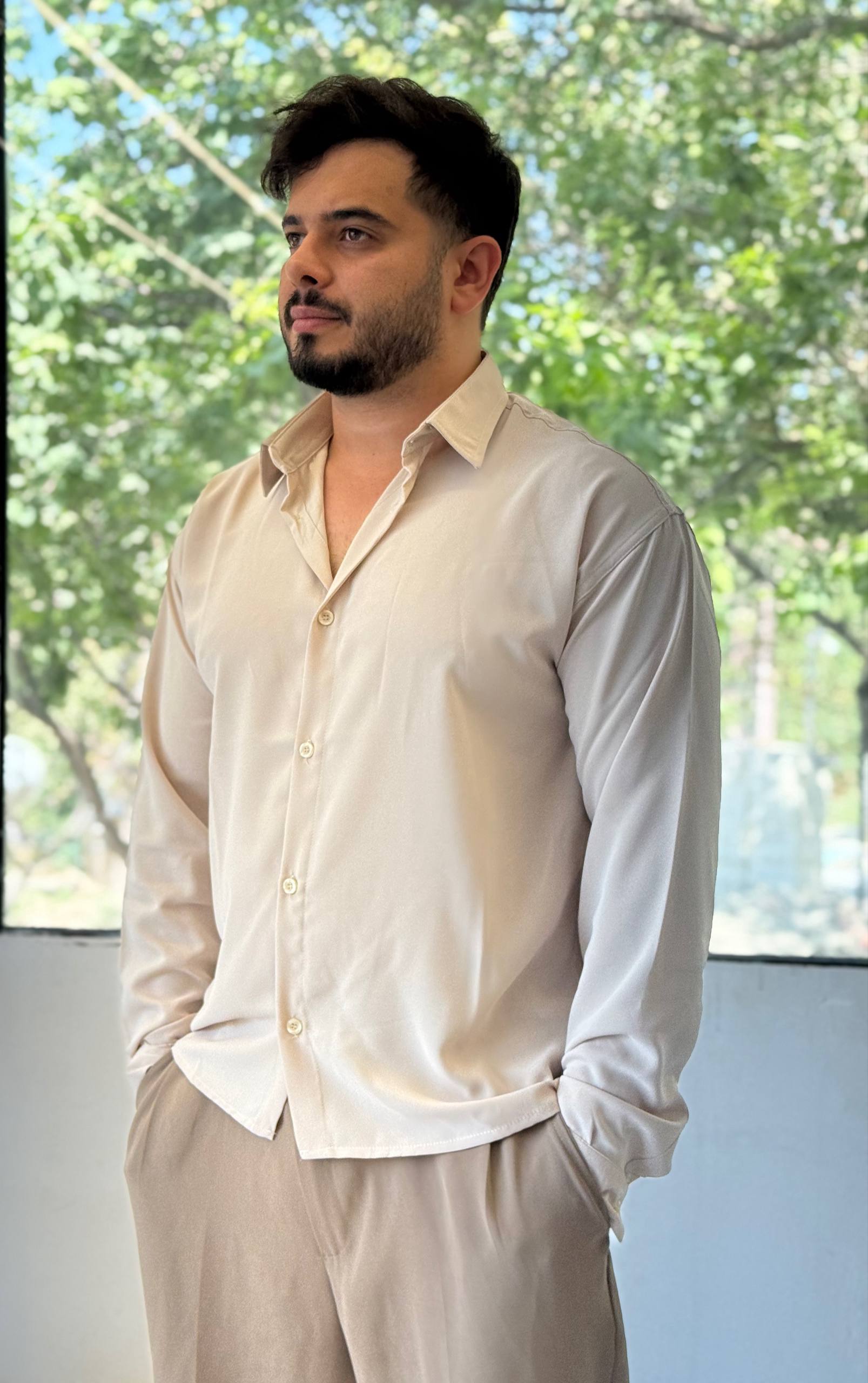 پیراهن باکسی آستین بلند